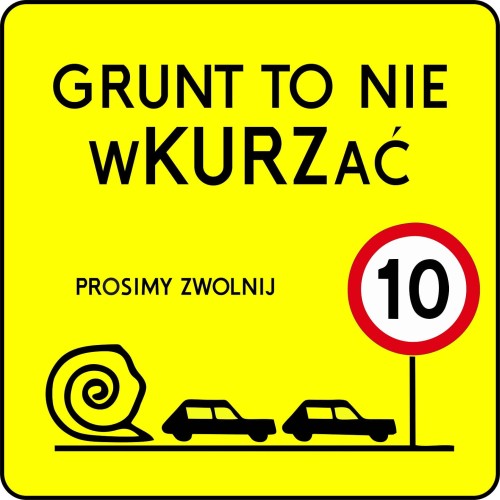 Tabliczka NIE wKURZać - 600/600 mm