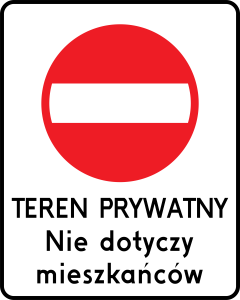 Znak drogowy zakaz B2 z tekstem 750mmx600mm blacha