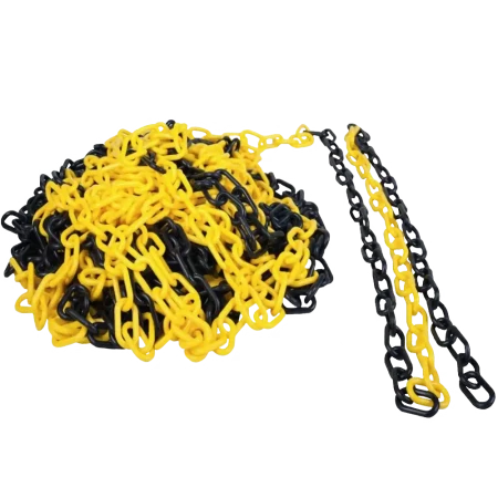 Łańcuch plastikowy żółto-czarny 6 mm opakowanie 25 mb.webp