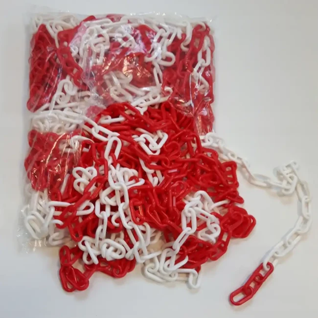 Łańcuch plastikowy gr. 6mm biało-czerwony 1M.webp