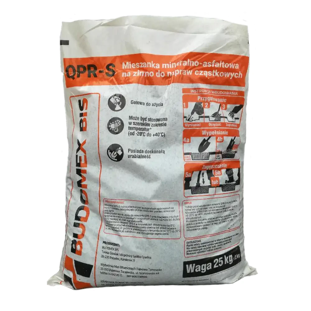 Mieszanka mineralno - asfaltowa masa na zimno 25 kg - sklep drogowy Widrog.webp