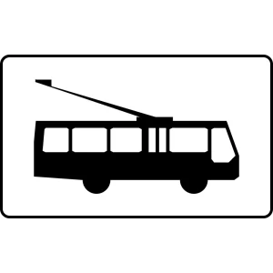 Tabliczka T-23G - znak dotyczy tylko trolejbusów - folia I generacji
