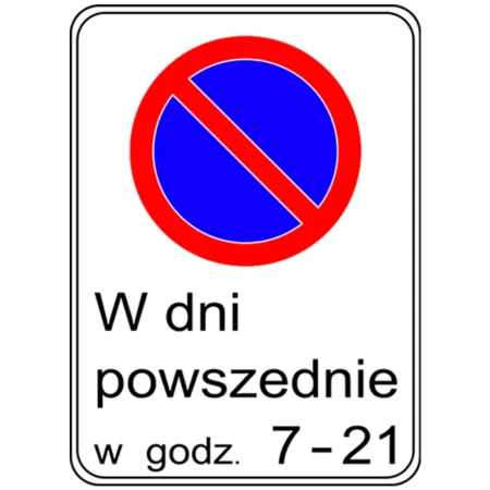 Znak drogowy B-39 - strefa ograniczonego postoju - folia odblaskowa I generacji - 900x1500 mm - sklep drogowy Widrog.webp