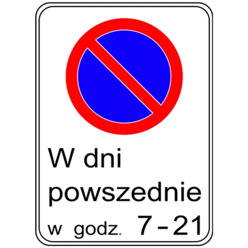 Znak drogowy B-39 - strefa ograniczonego postoju - folia odblaskowa I generacji - 900x1500 mm - sklep drogowy Widrog.webp