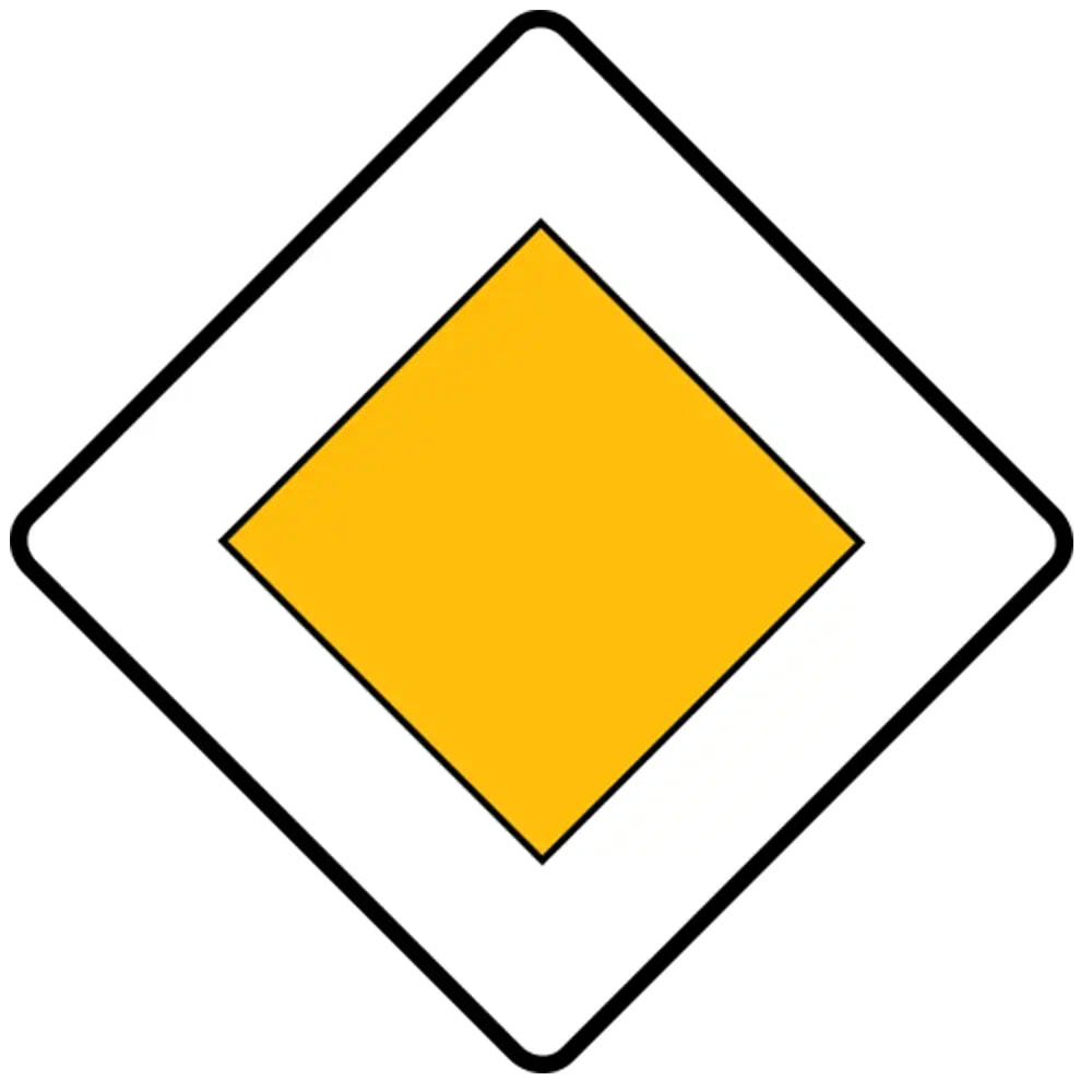 Znak drogowy D-1 - folia odblaskowa I generacji - droga z pierwszeństwem - 600 x 600 mm - sklep drogowy Widrog.webp