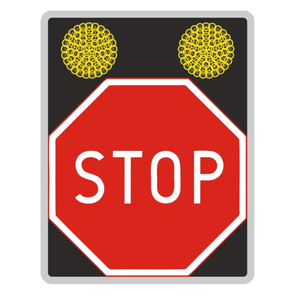 Znak aktywny B-20 - STOP - podswietlany ze slupem i lampami - LED - sklep drogowy Widrog.webp