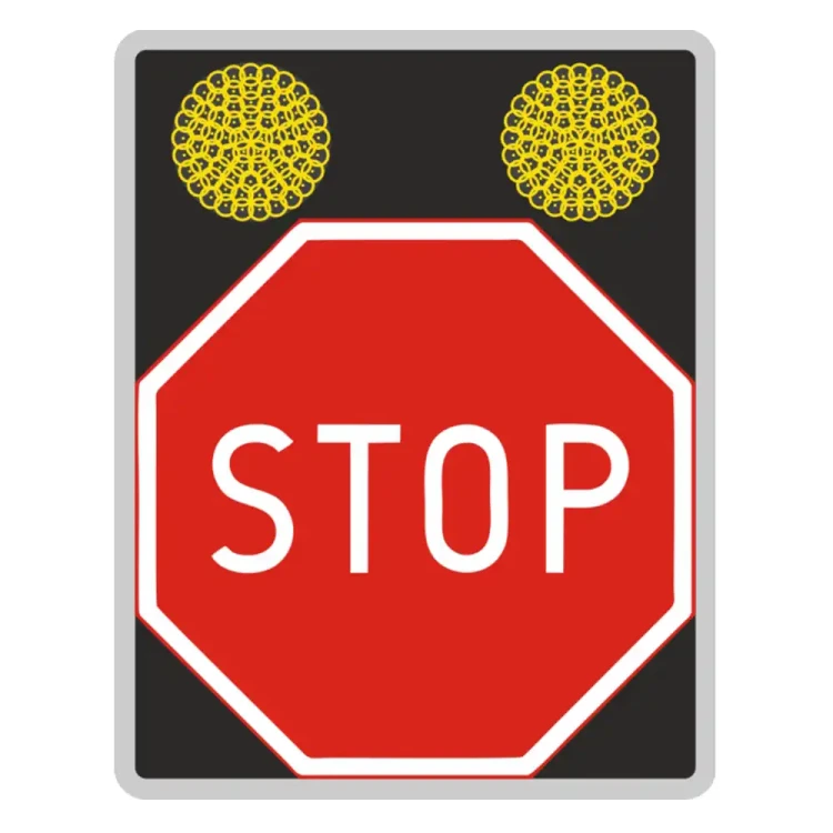 Znak aktywny B-20 - STOP - podswietlany ze slupem i lampami - LED - sklep drogowy Widrog.webp