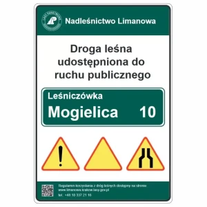 Tablica TL-2 - oznakowanie dróg leśnych - 900x1300 mm - folia II generacji