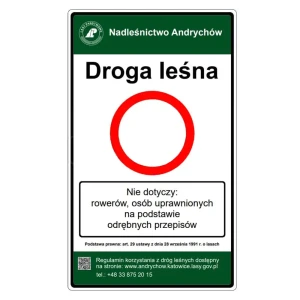 Tablica TL-1 - oznakowanie dróg leśnych - 600x1000 mm - folia II generacji