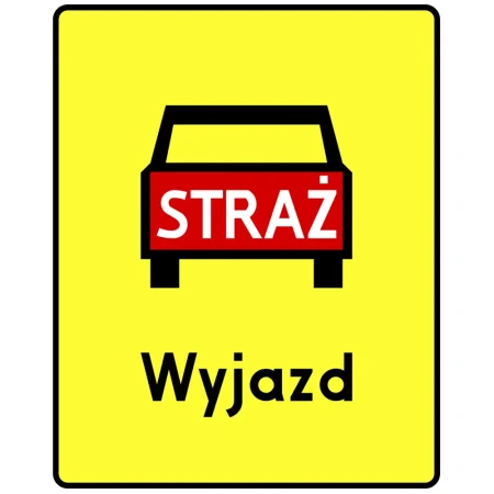 Tabliczka T-16 - miejsce wyjazdu wozow strazackich - folia odblaskowa I generacji - 600x750 mm - sklep drogowy Widrog.webp