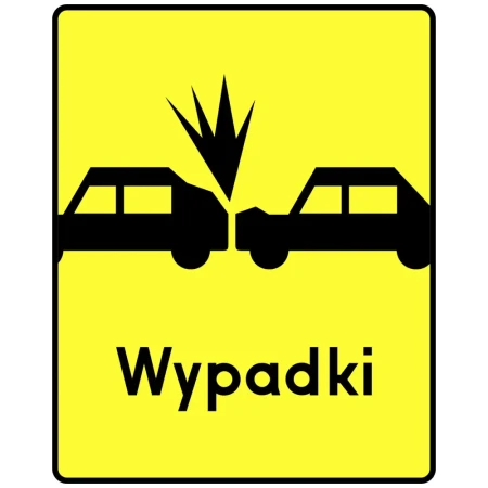 Tabliczka T-14A - wypadki - folia odblaskowa I generacji - 600x750 mm - sklep drogowy Widrog.webp