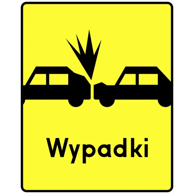 Tabliczka T-14A - wypadki - folia odblaskowa I generacji - 600x750 mm - sklep drogowy Widrog.webp