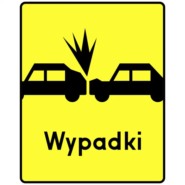Tabliczka T-14A - wypadki - folia odblaskowa I generacji - 600x750 mm - sklep drogowy Widrog.webp