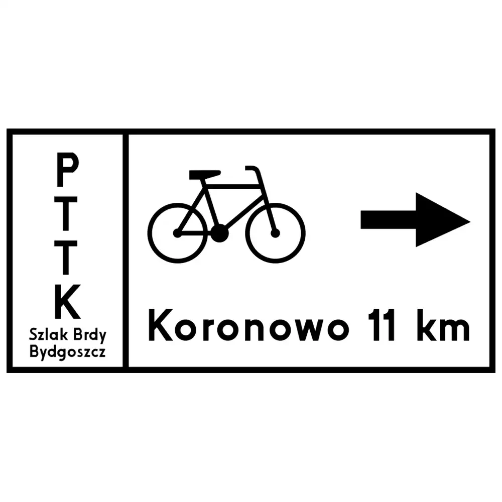 Znak R-3 - odległość do głównych miejscowości na szlaku rowerowym - folia odblaskowa I generacji - sklep drogowy Widrog.webp