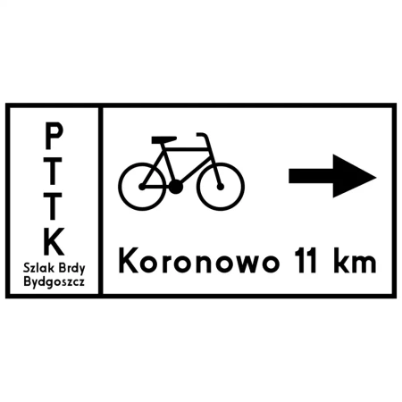 Znak R-3 - odległość do głównych miejscowości na szlaku rowerowym - folia odblaskowa I generacji - sklep drogowy Widrog.webp