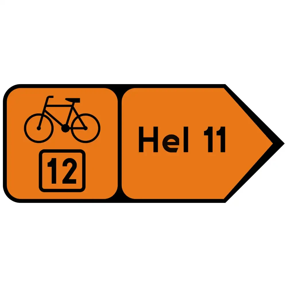 Znak R-4D - odleglosc na szlaku rowerowym - folia odblaskowa I generacji - 500x200 mm - sklep drogowy Widrog.webp