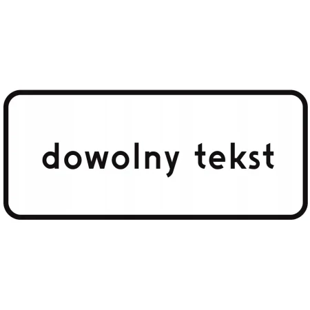 Tablica - dowolny napis - folia odblaskowa pierwszej generacji - 900 x 350 mm - sklep drogowy Widrog.webp