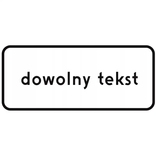 Tablica - dowolny napis - folia odblaskowa pierwszej generacji - 900 x 350 mm - sklep drogowy Widrog.webp
