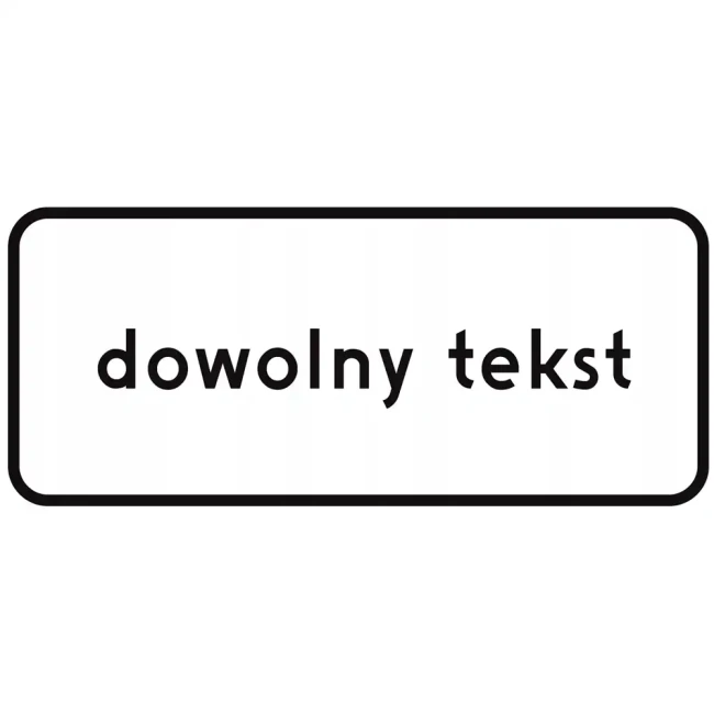Tablica - dowolny napis - folia odblaskowa pierwszej generacji - 900 x 350 mm - sklep drogowy Widrog.webp