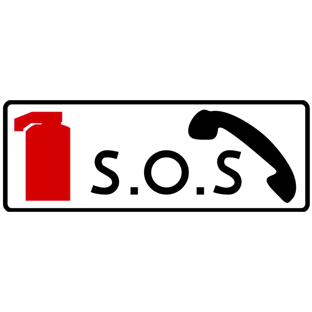 Tabliczka T-33 - telefon i gasnica w zatoczce tunelu - folia I generacji.webp