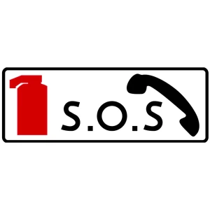 Tabliczka T-33 - telefon i gaśnica w zatoczce tunelu - folia I generacji