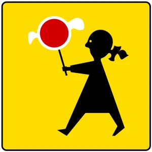 Tabliczka T-27 "Agatka" – Uwaga Dzieci – 450x450 mm (Folia I Generacji)