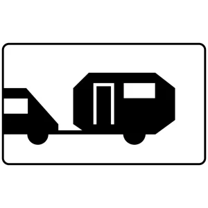 Tabliczka T-23E - pojazdy z przyczepą kempingową - folia I generacji