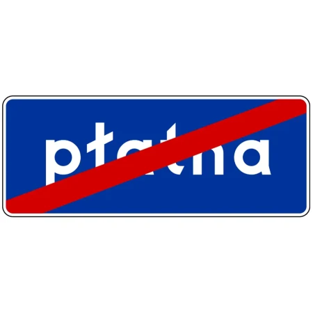 Tabliczka T-28A - koniec platnego odcinka drogi - folia odblaskowa I generacji - sklep drogowy Widrog.webp