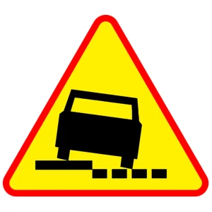 Znak drogowy A-31 - niebezpieczne pobocze - 750 mm - folia II generacji