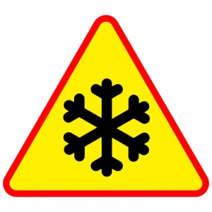 Znak drogowy A-32 - oszronienie jezdni - 750 mm - folia II generacji