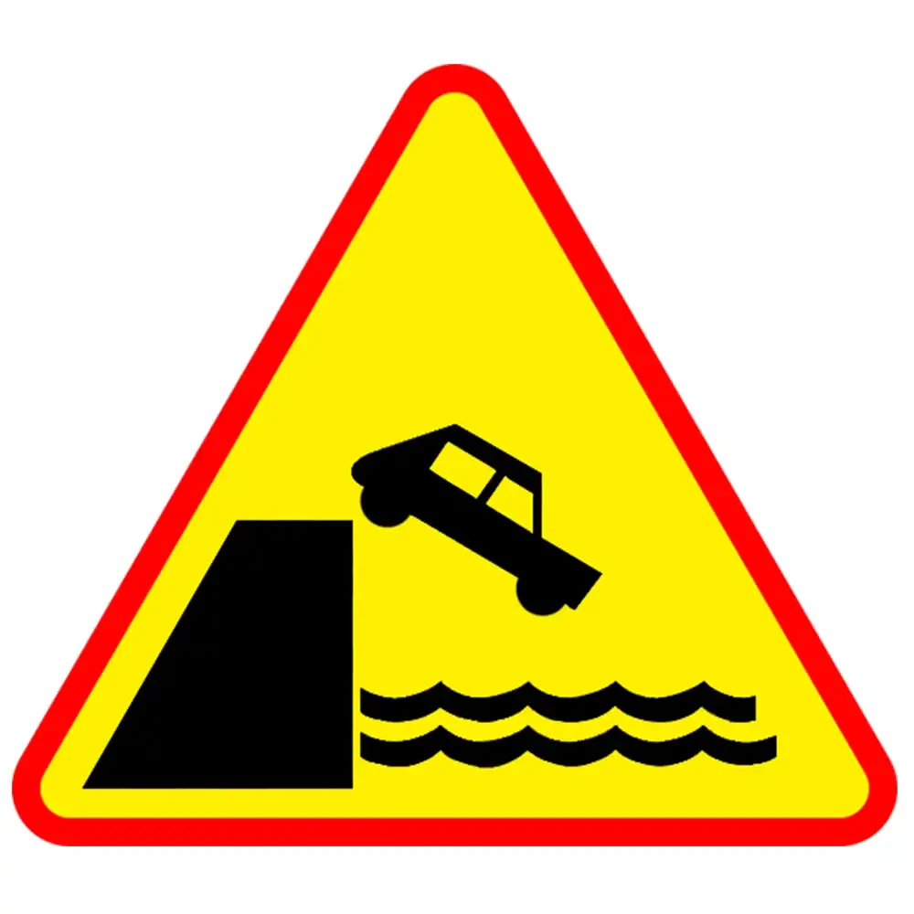 Znak drogowy A-27 - nabrzeze lub brzeg rzeki - folia II generacji.webp