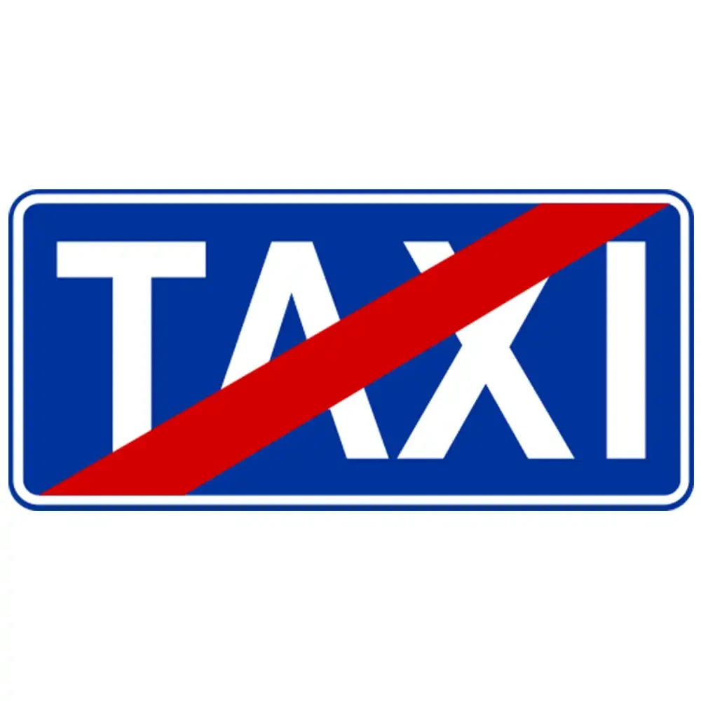 Znak drogowy D-20 - koniec postoju taksówek - folia odblaskowa I generacji - 600 x 300 mm - sklep drogowy Widrog.webp