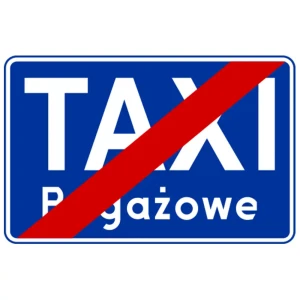 Znak drogowy D-20A  - koniec postoju taksówek bagażowych - folia I generacji - 600x400 mm