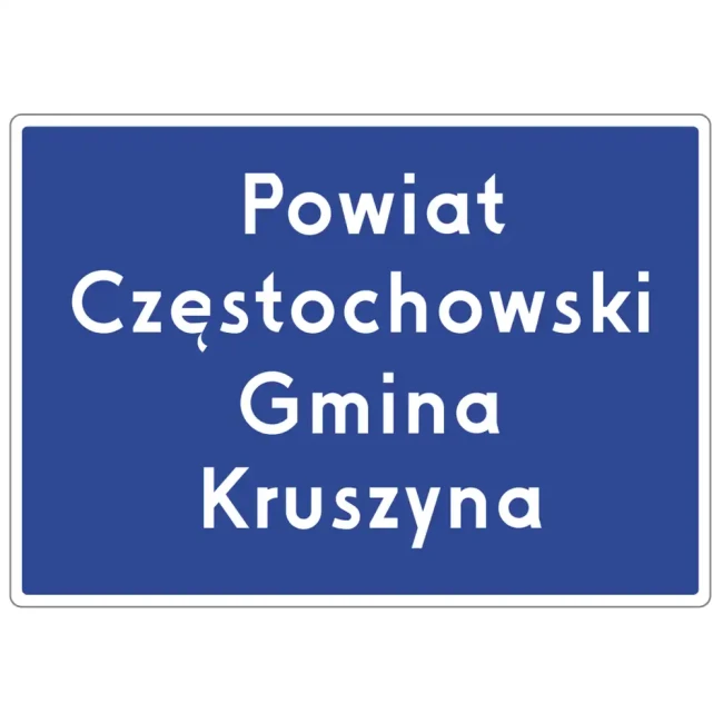 Znak drogowy F-3A - granica obszaru organizacyjnego - folia odblaskowa pierwszej generacji - sklep drogowy Widrog.webp