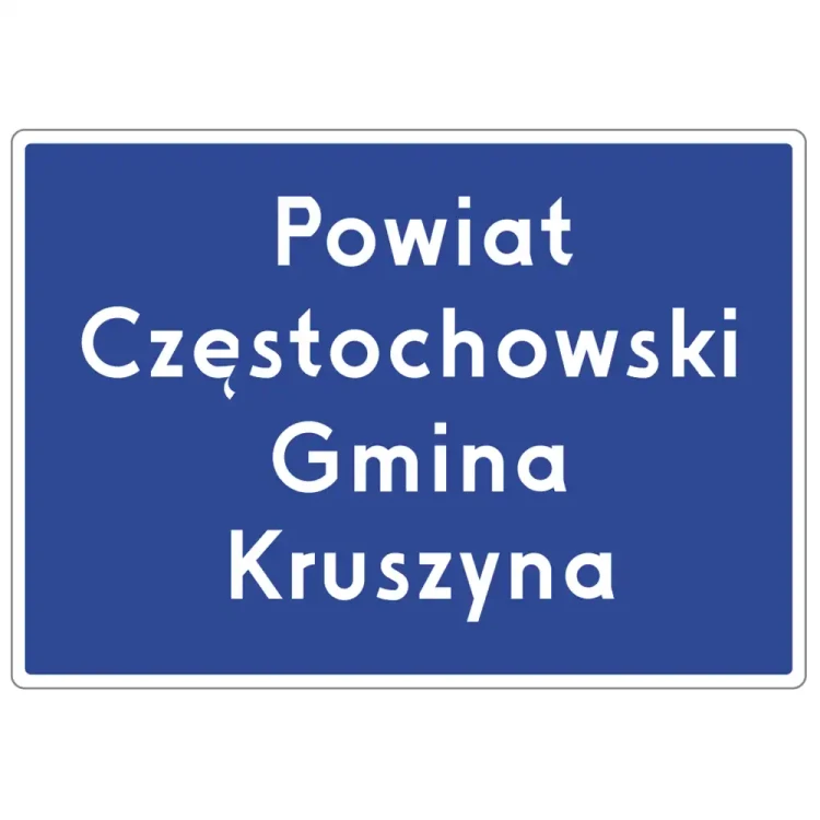 Znak drogowy F-3A - granica obszaru organizacyjnego - folia odblaskowa pierwszej generacji - sklep drogowy Widrog.webp