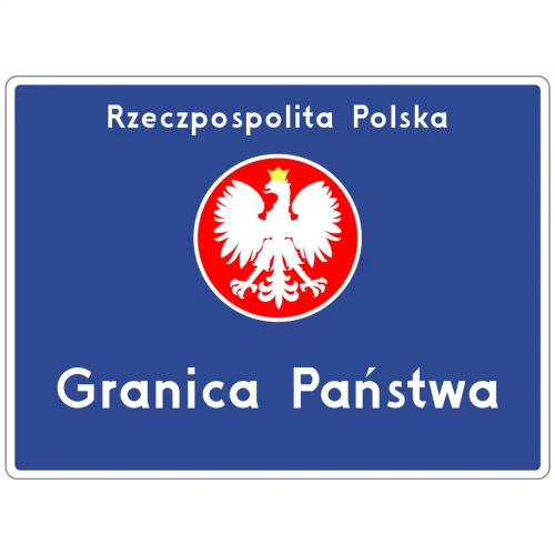 znak drogowy F-2A - granica panstwa - folia odblaskowa I generacji - sklep drogowy Widrog.webp