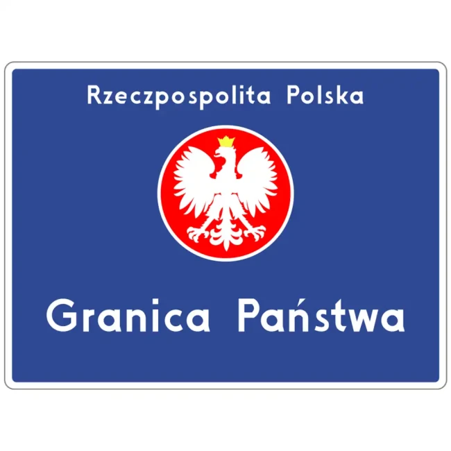 znak drogowy F-2A - granica panstwa - folia odblaskowa I generacji - sklep drogowy Widrog.webp