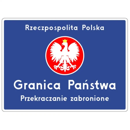 Znak drogowy F-2 - przekraczanie granicy zabronione - folia odblaskowa I generacji - sklep drogowy Widrog.webp