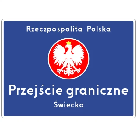 Znak drogowy F-1 - przejscie graniczne - folia odblaskowa I generacji - sklep drogowy Widrog.webp