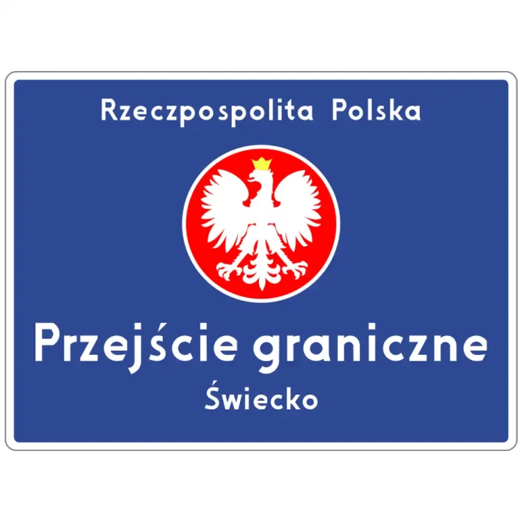 Znak drogowy F-1 - przejscie graniczne - folia odblaskowa I generacji - sklep drogowy Widrog.webp