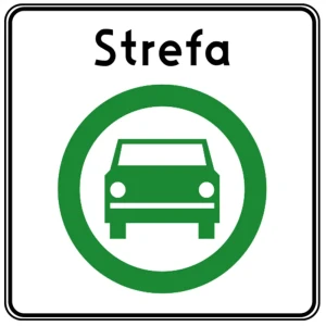 Znak drogowy D-54 - strefa czystego transportu - folia pierwszej generacji - 900x900 mm