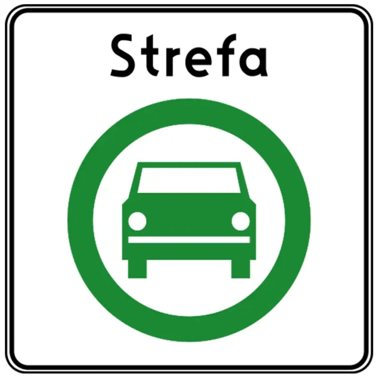 Znak drogowy D-54 - strefa czystego transportu - folia odblaskowa I generacji - 900 x 900 mm - sklep drogowy Widrog.webp