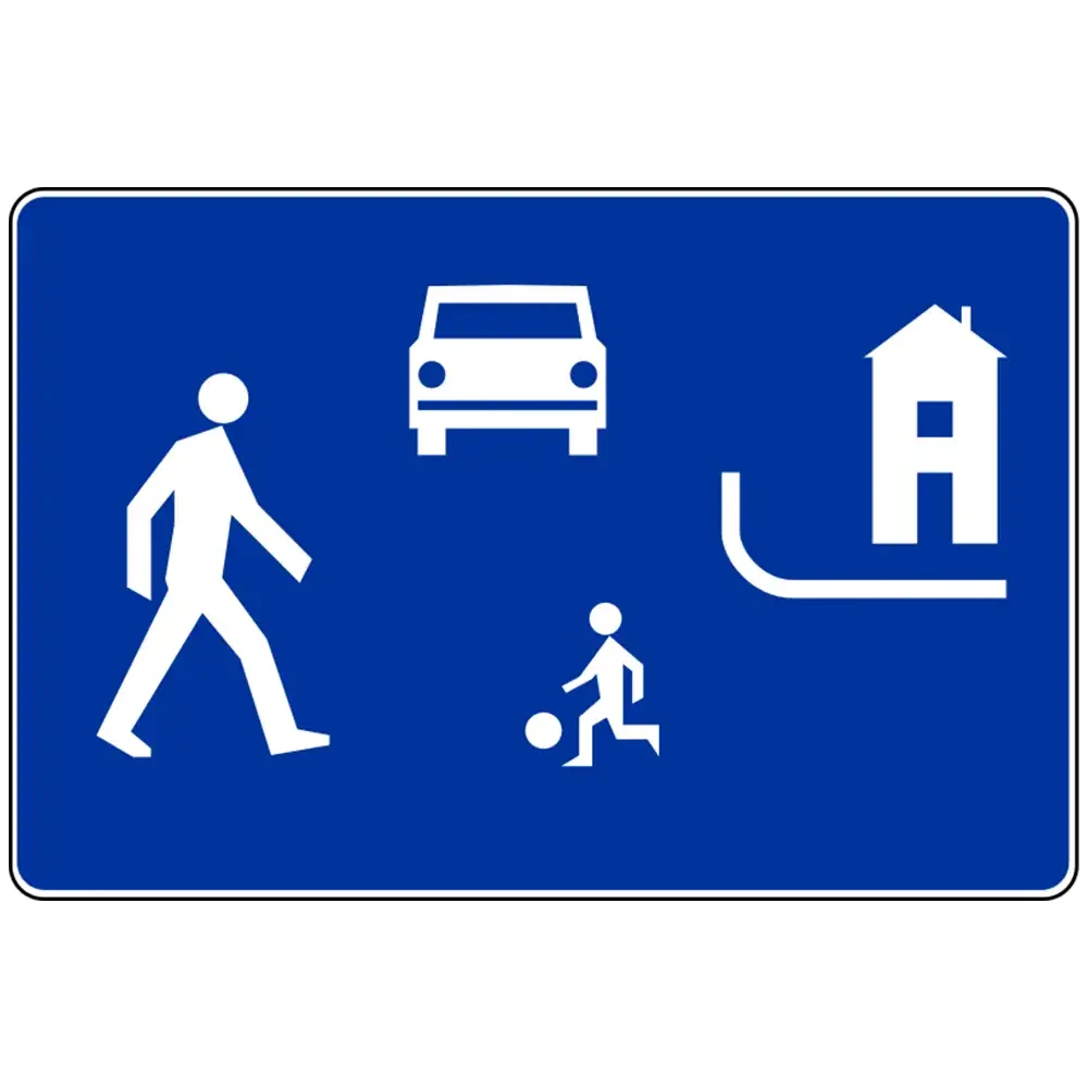 Znak drogowy D-40 - strefa zamieszkania - folia odblaskowa I generacji - 900 x 600 mm - sklep drogowy Widrog.webp