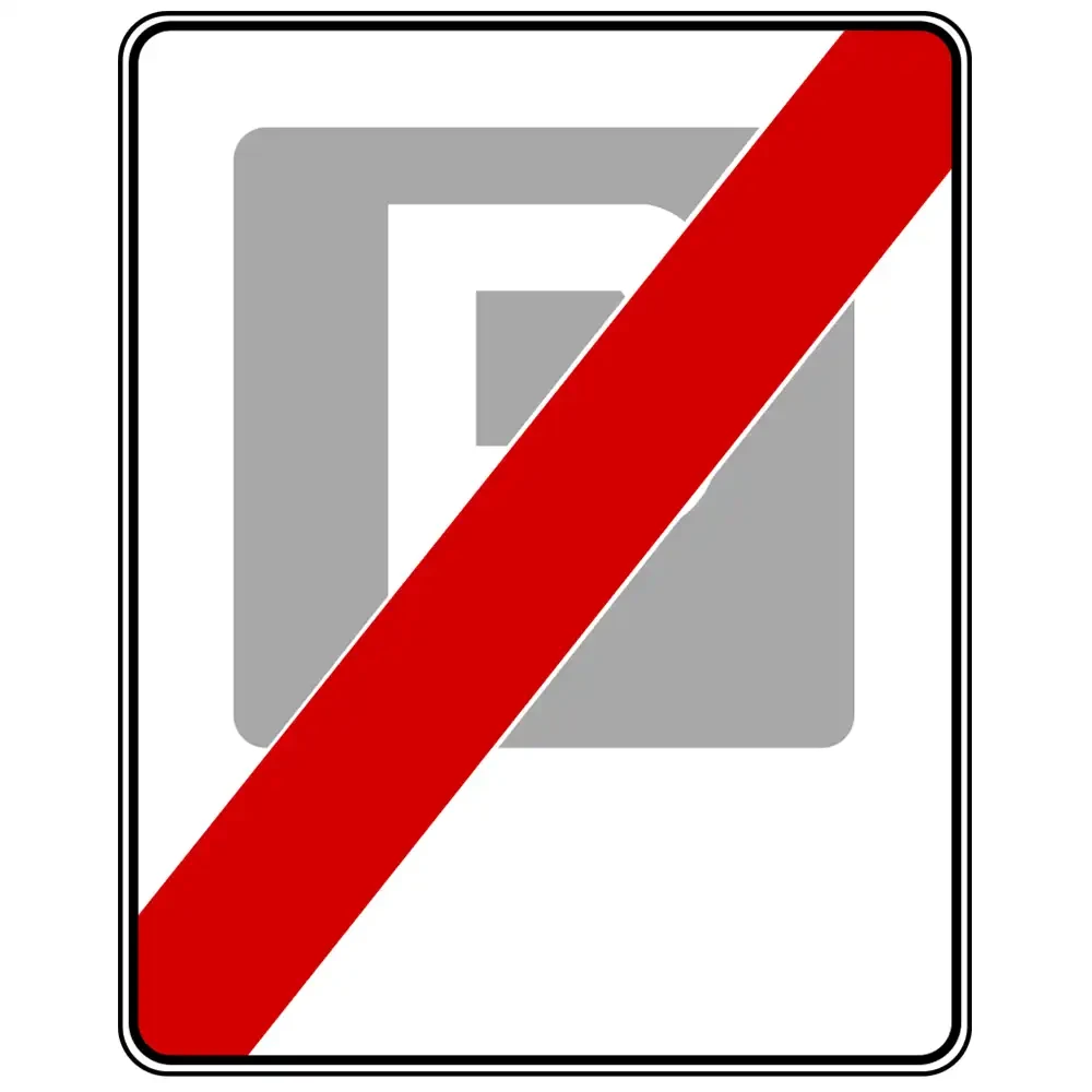 Znak drogowy D-45 - koniec strefy platnego parkowania - folia odblaskowa I generacji - 400 x 500 mm - sklep drogowy Widrog.webp