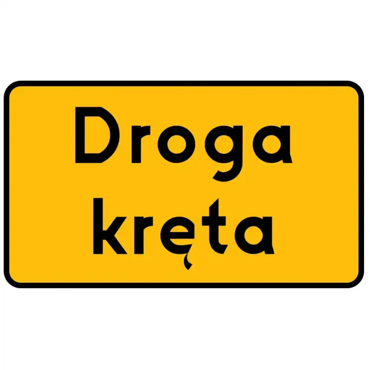 Tabliczka T-5 - wskazuje poczatek drogi kretej - folia odblaskowa I generacji - 900x500 mm - sklep drogowy Widrog.webp