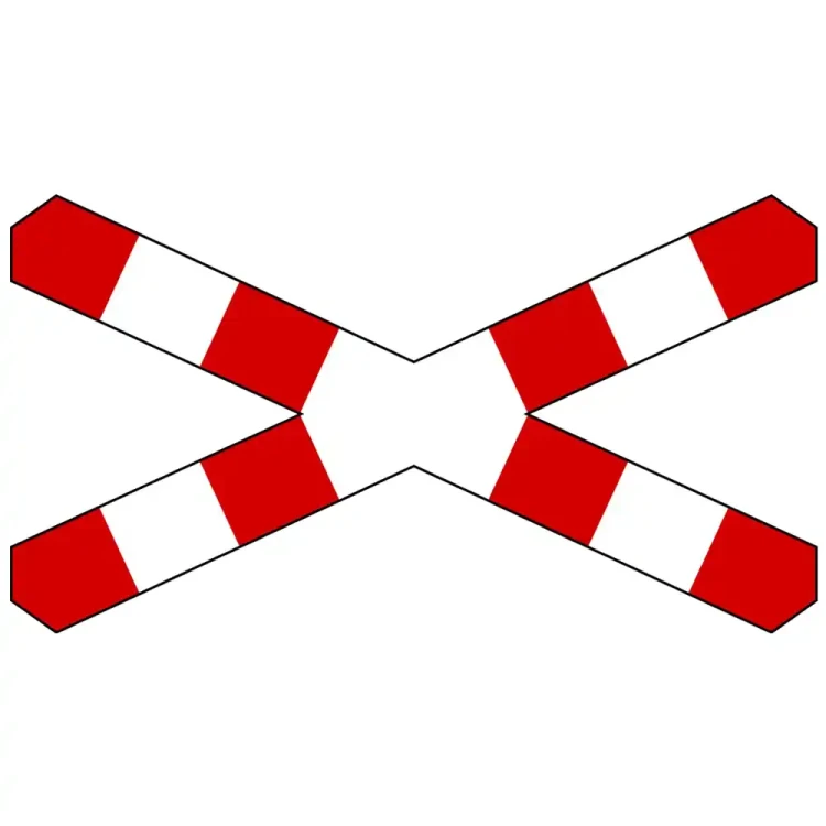 Znak G-3 - krzyz sw. Andrzeja - folia I generacji.webp