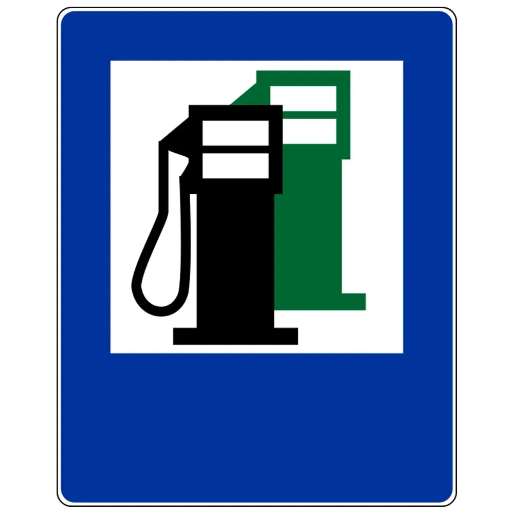 Znak drogowy D-23 - stacja benzynowa - folia odblaskowa I generacji - 400 x 500 mm - sklep drogowy Widrog.webp