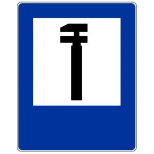 Znak drogowy D-26 - stacja obsługi technicznej - folia I generacji - 400x500 mm