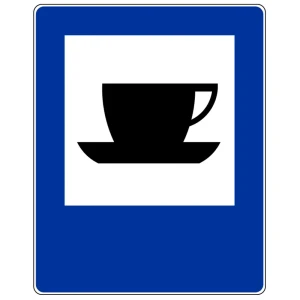 Znak drogowy D-27 - bufet lub kawiarnia - folia I generacji - 400x500 mm