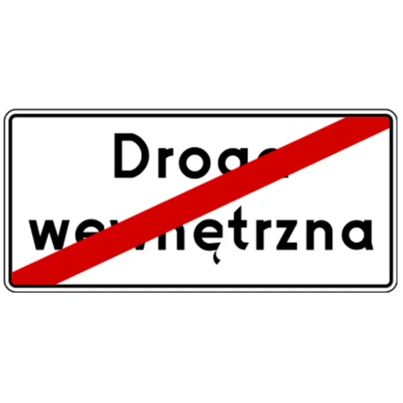 Znak drogowy D-47 - koniec drogi wewnetrznej - folia odblaskowa I generacji - 900 x 420 mm - sklep drogowy Widrog.webp